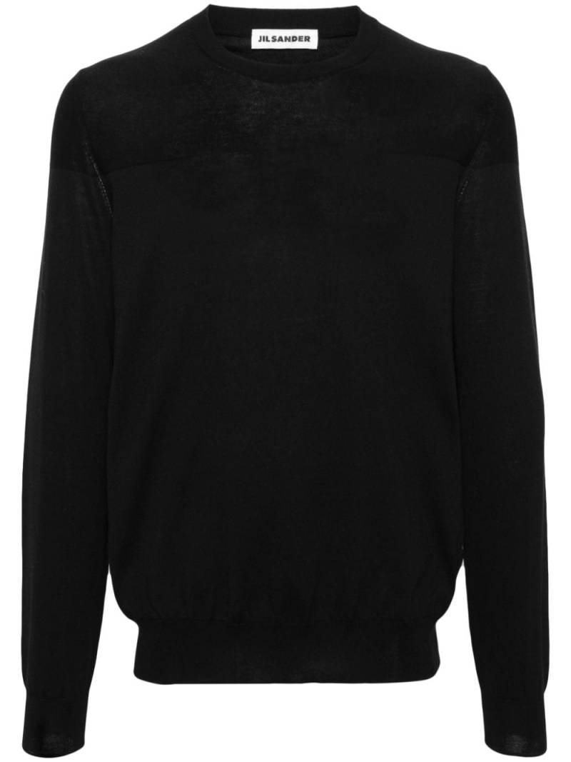 Jil Sander crew-neck cotton jumper - Black von Jil Sander