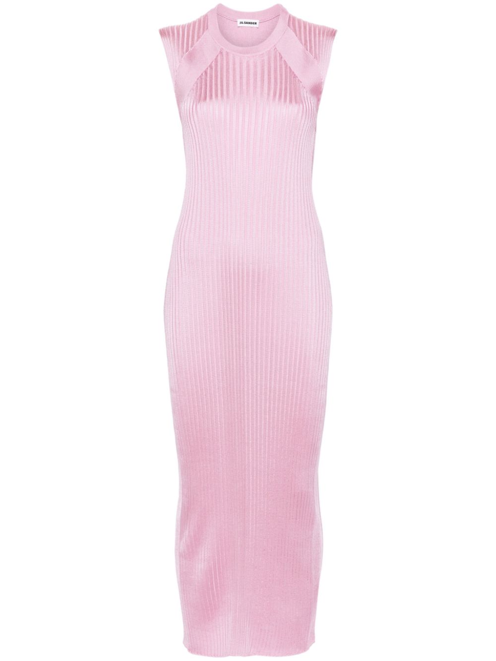 Jil Sander crew-neck ribbed mid dress - Pink von Jil Sander