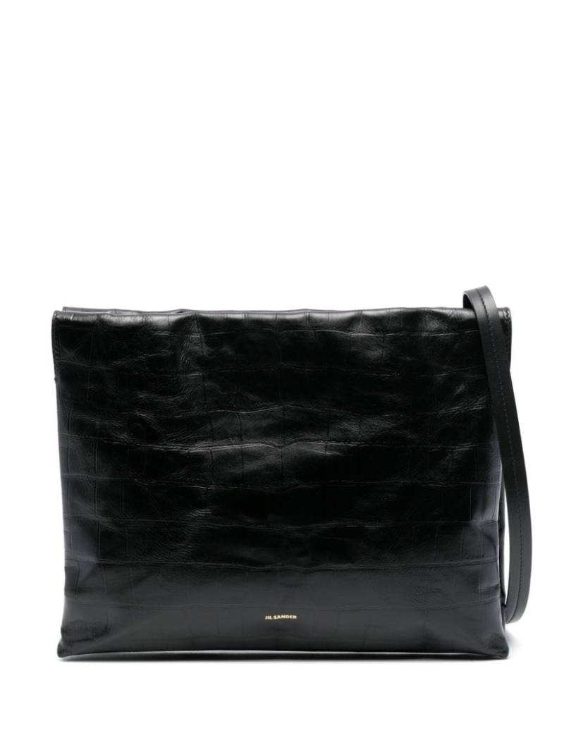 Jil Sander crocodile-embossed shoulder bag - Black von Jil Sander