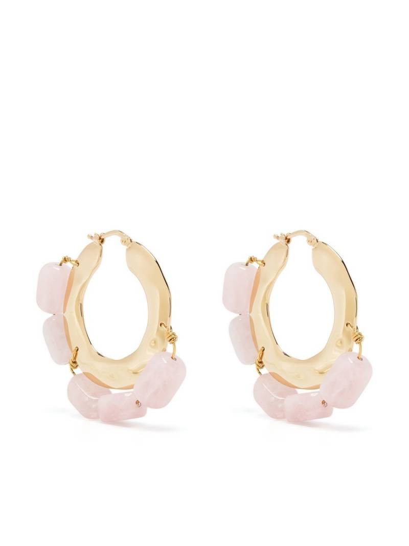 Jil Sander crystal-embellished hoop earrings - Pink von Jil Sander