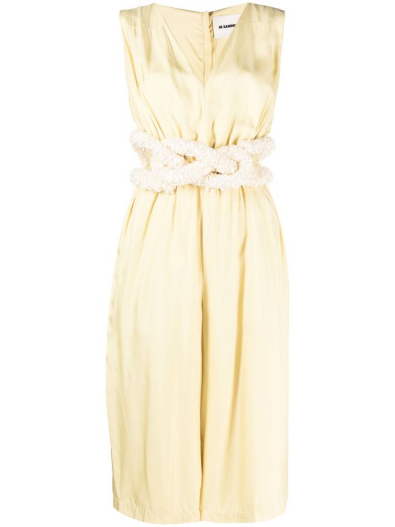 Jil Sander cut-out belted satin jumpsuit - Yellow von Jil Sander