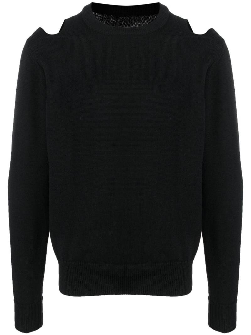 Jil Sander cut-out detail wool jumper - Black von Jil Sander