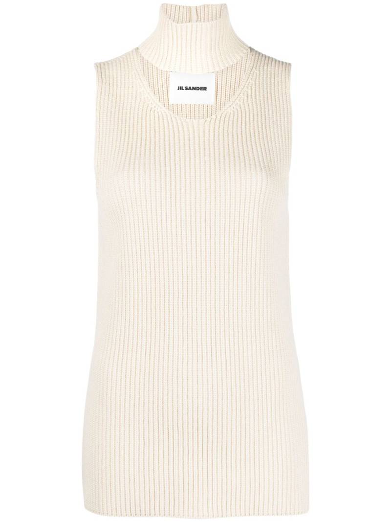 Jil Sander cut-out knitted sweater vest - Neutrals von Jil Sander