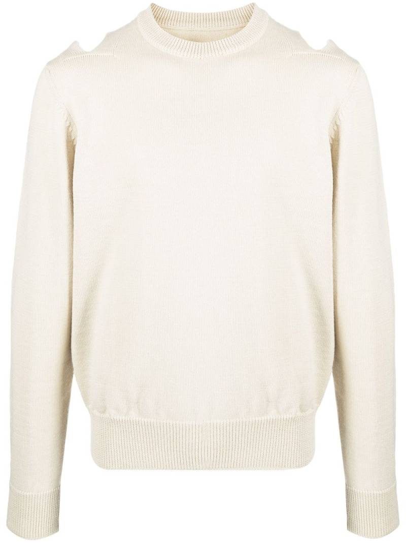 Jil Sander cut-out wool jumper - Neutrals von Jil Sander