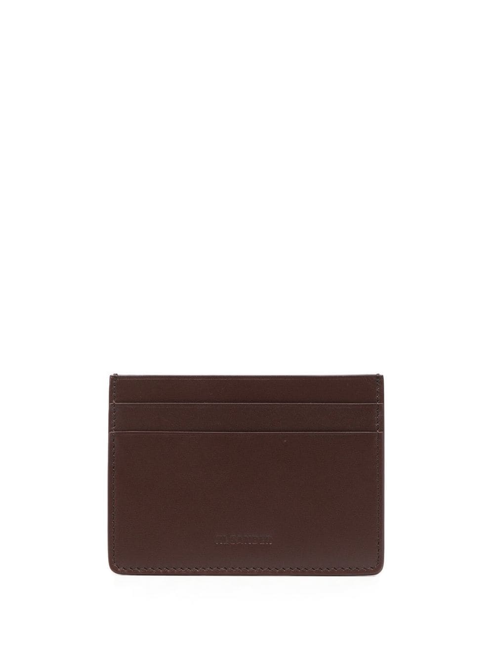 Jil Sander debossed-logo leather cardholder - Brown von Jil Sander