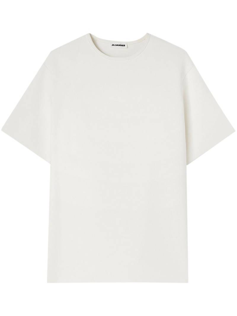 Jil Sander debossed-logo short-sleeve top - White von Jil Sander