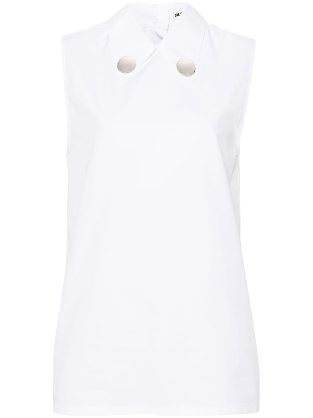 Jil Sander detachable-clips sleeveless shirt - White von Jil Sander