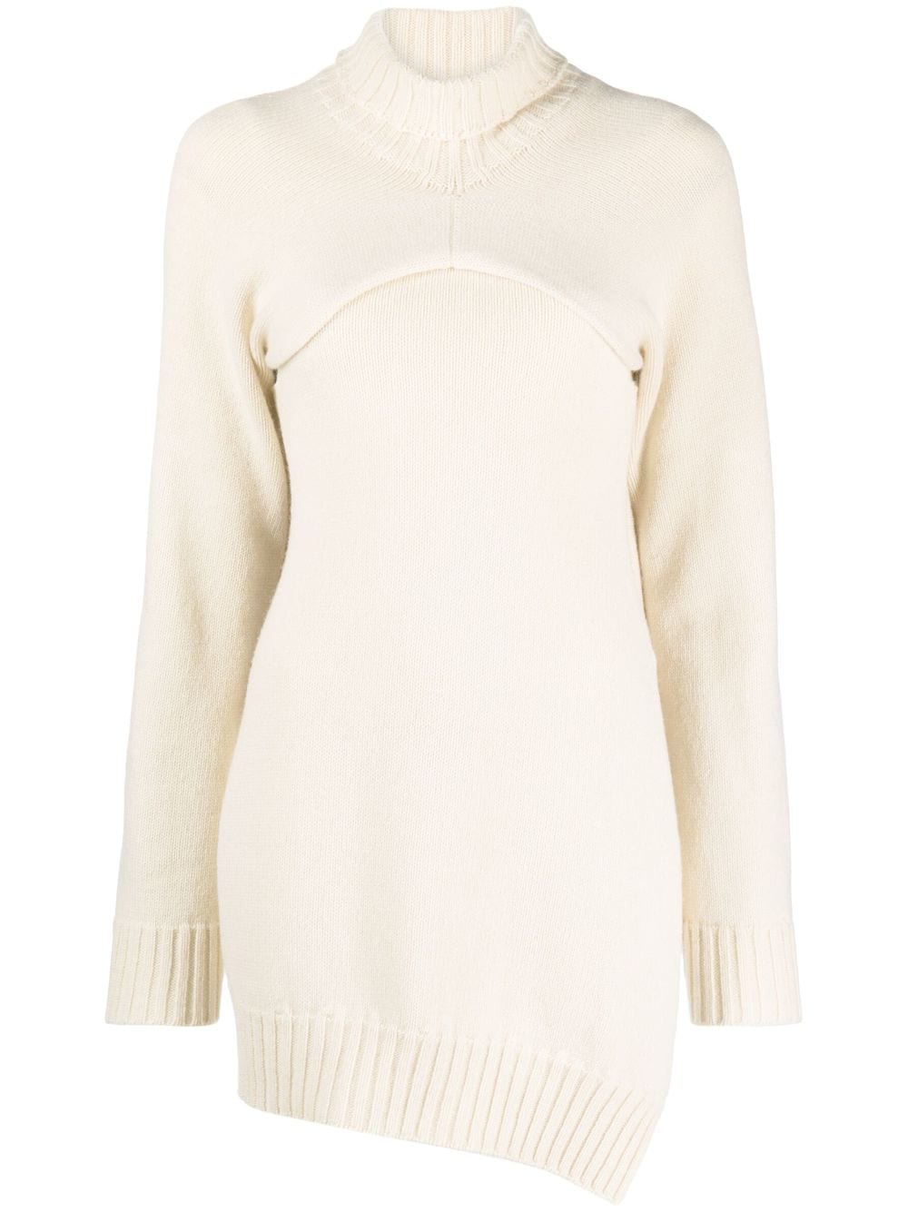 Jil Sander detachable-panel ribbed-knit jumper - Neutrals von Jil Sander