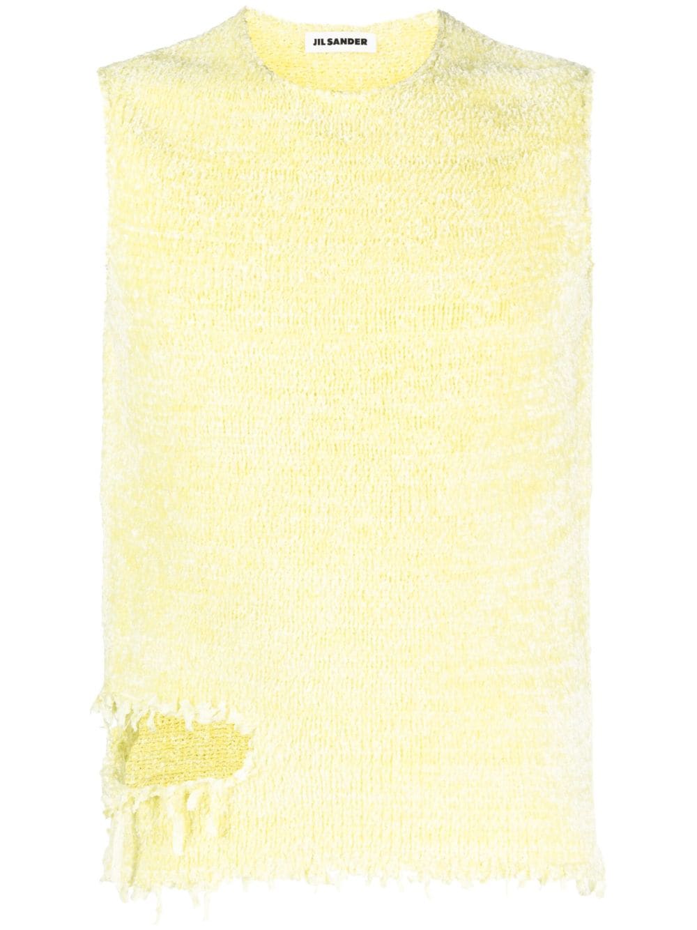 Jil Sander distressed-finish knitted top - Yellow von Jil Sander