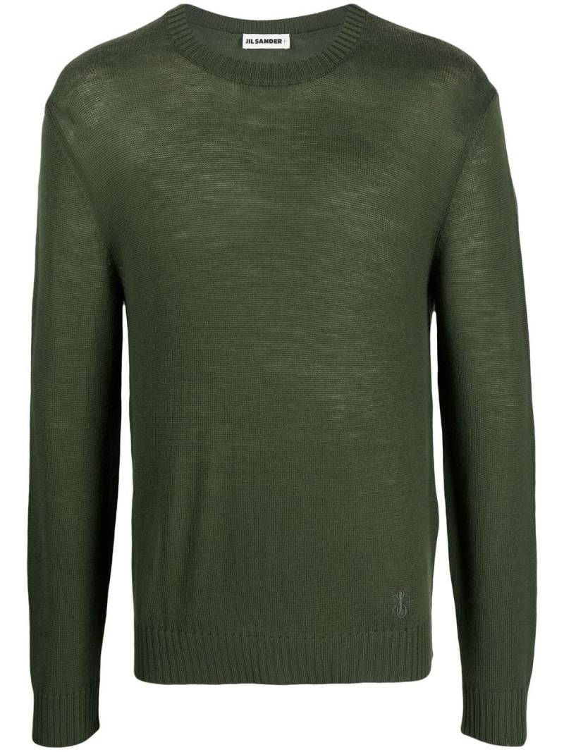 Jil Sander embroidered-logo wool jumper - Green von Jil Sander