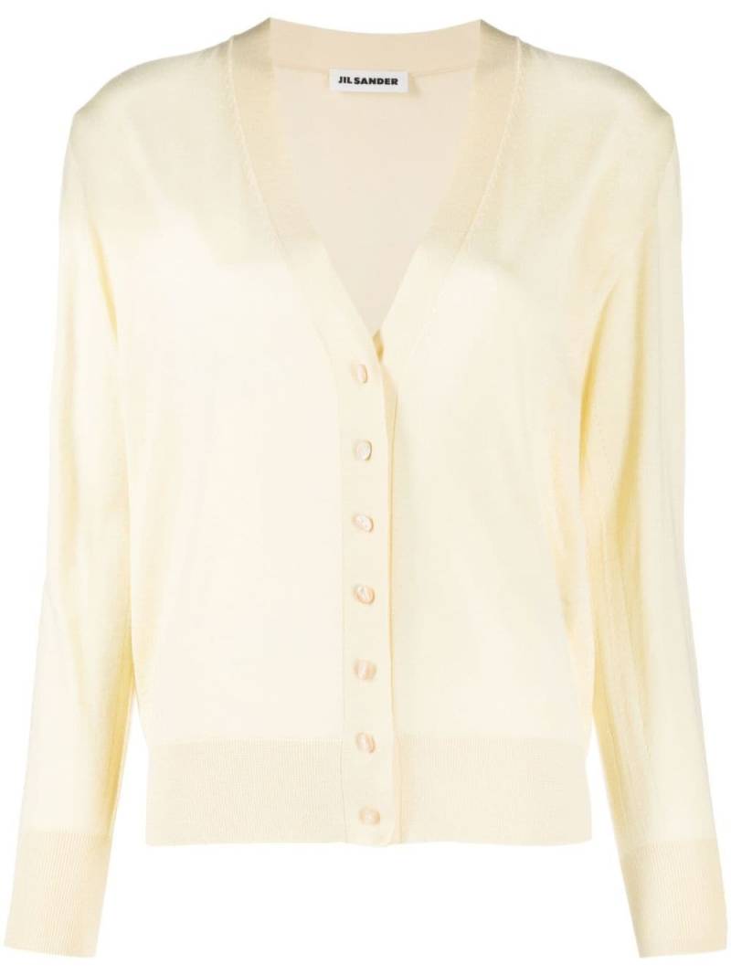 Jil Sander fine-knit V-neck cardigan - Yellow von Jil Sander