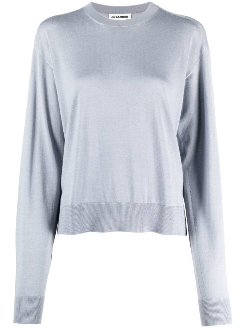 Jil Sander fine-knit slit jumper - Purple von Jil Sander