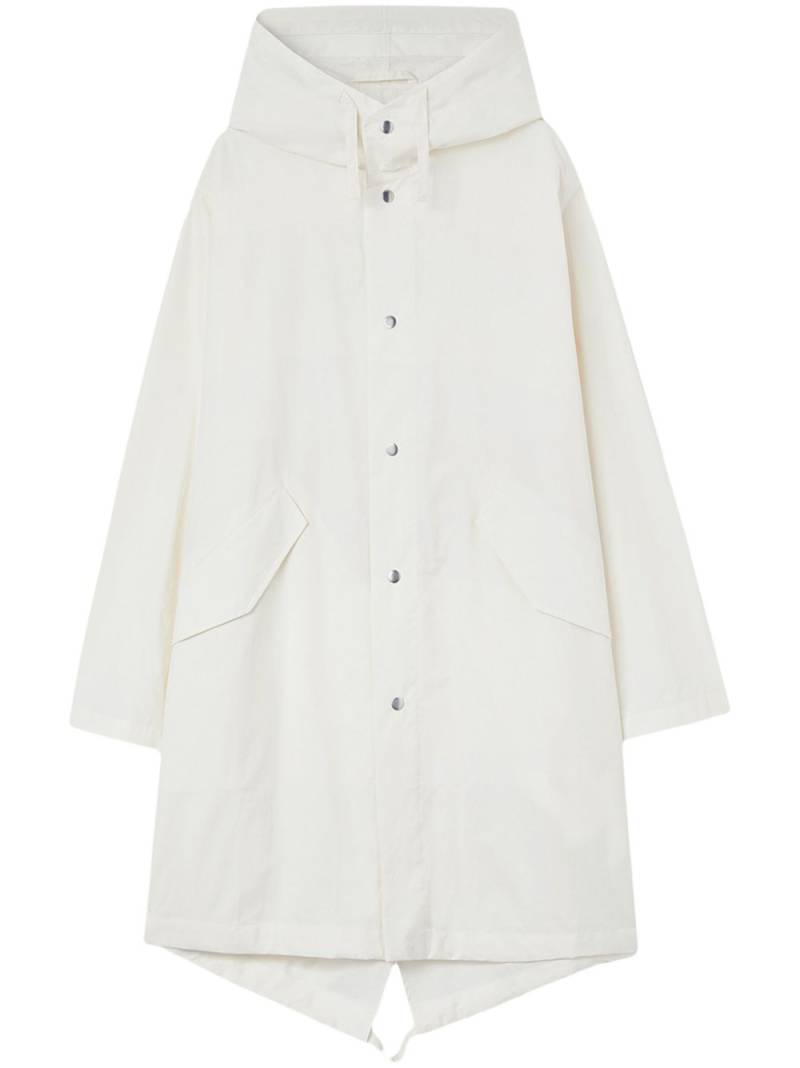 Jil Sander fishtail hooded cotton parka - White von Jil Sander