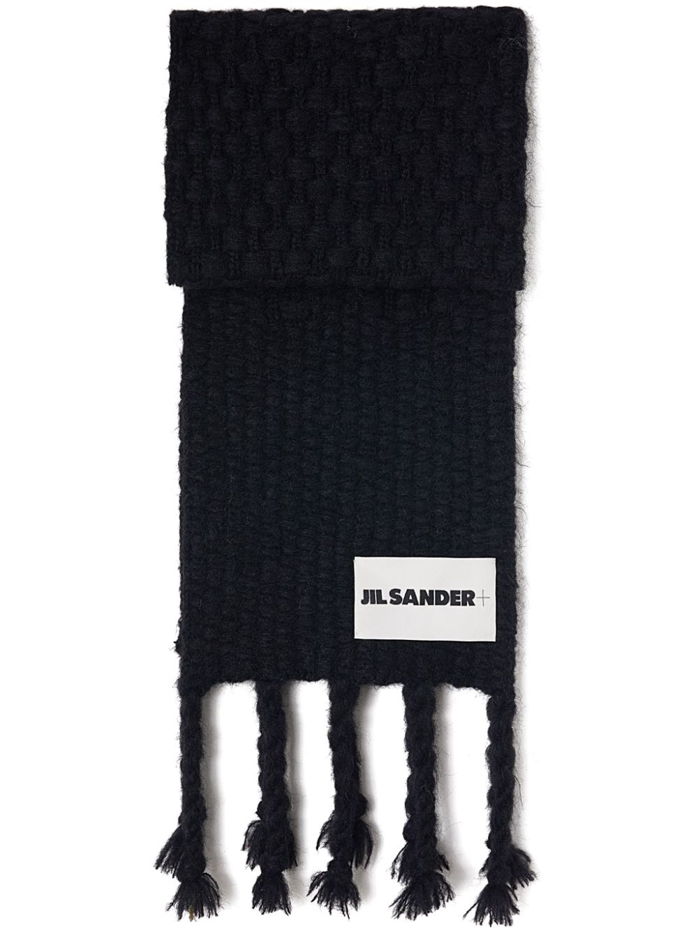 Jil Sander fringed brushed scarf - Black von Jil Sander