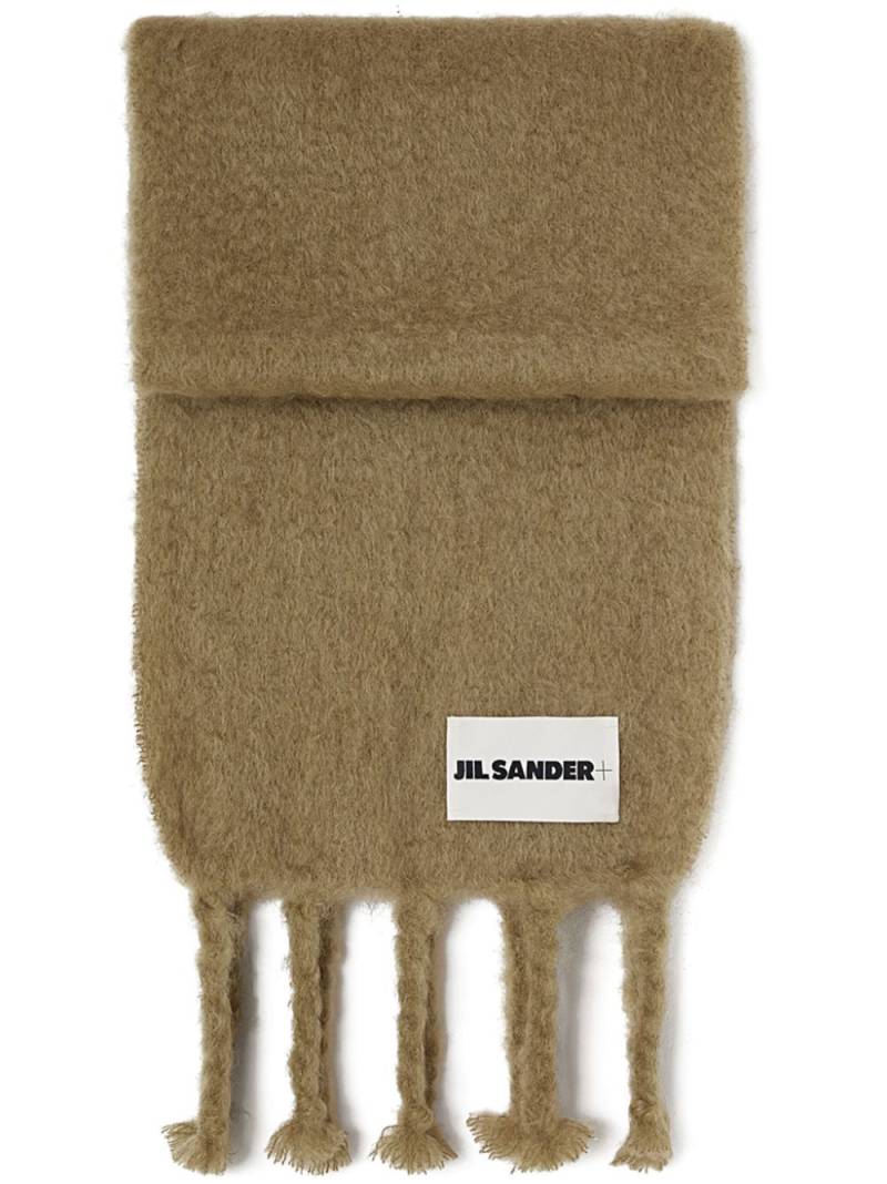 Jil Sander fringed brushed scarf - Brown von Jil Sander