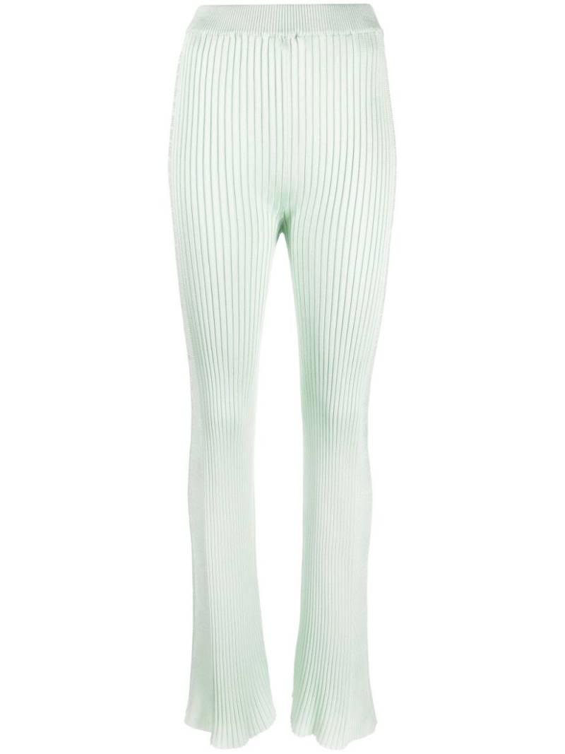 Jil Sander fully-pleated flared-leg trousers - Green von Jil Sander