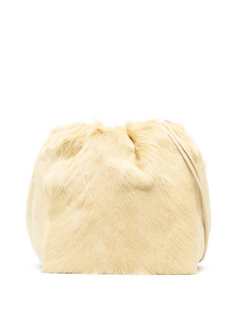 Jil Sander fur drawstring-fastening shoulder bag - Neutrals von Jil Sander