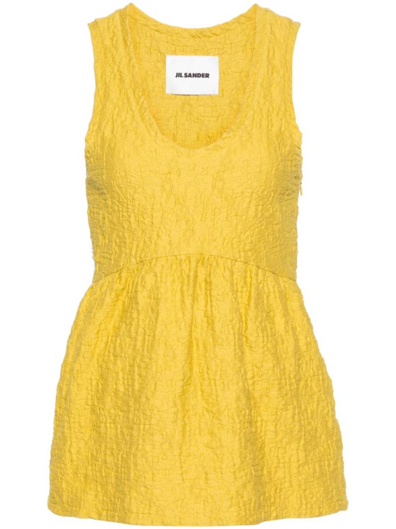 Jil Sander gaufre cotton tank top - Yellow von Jil Sander