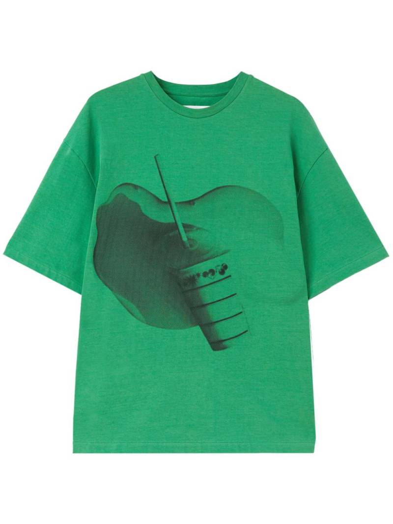 Jil Sander graphic-print cotton T-shirt - Green von Jil Sander