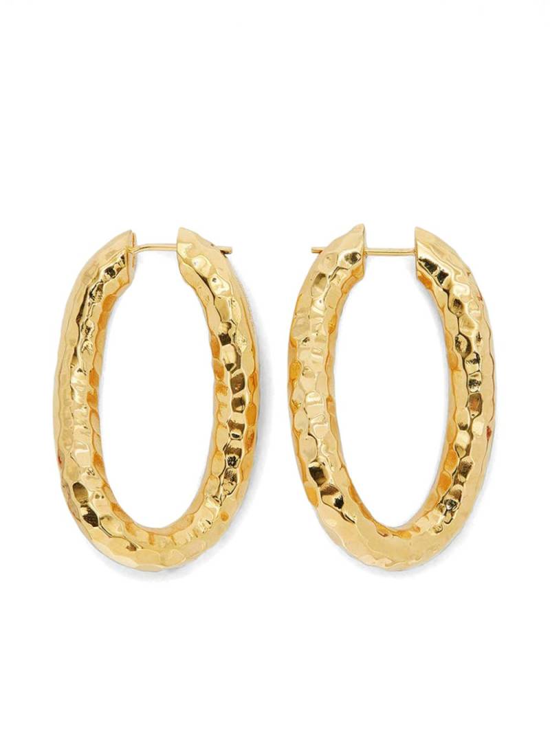 Jil Sander hammered hoop earrings - Gold von Jil Sander