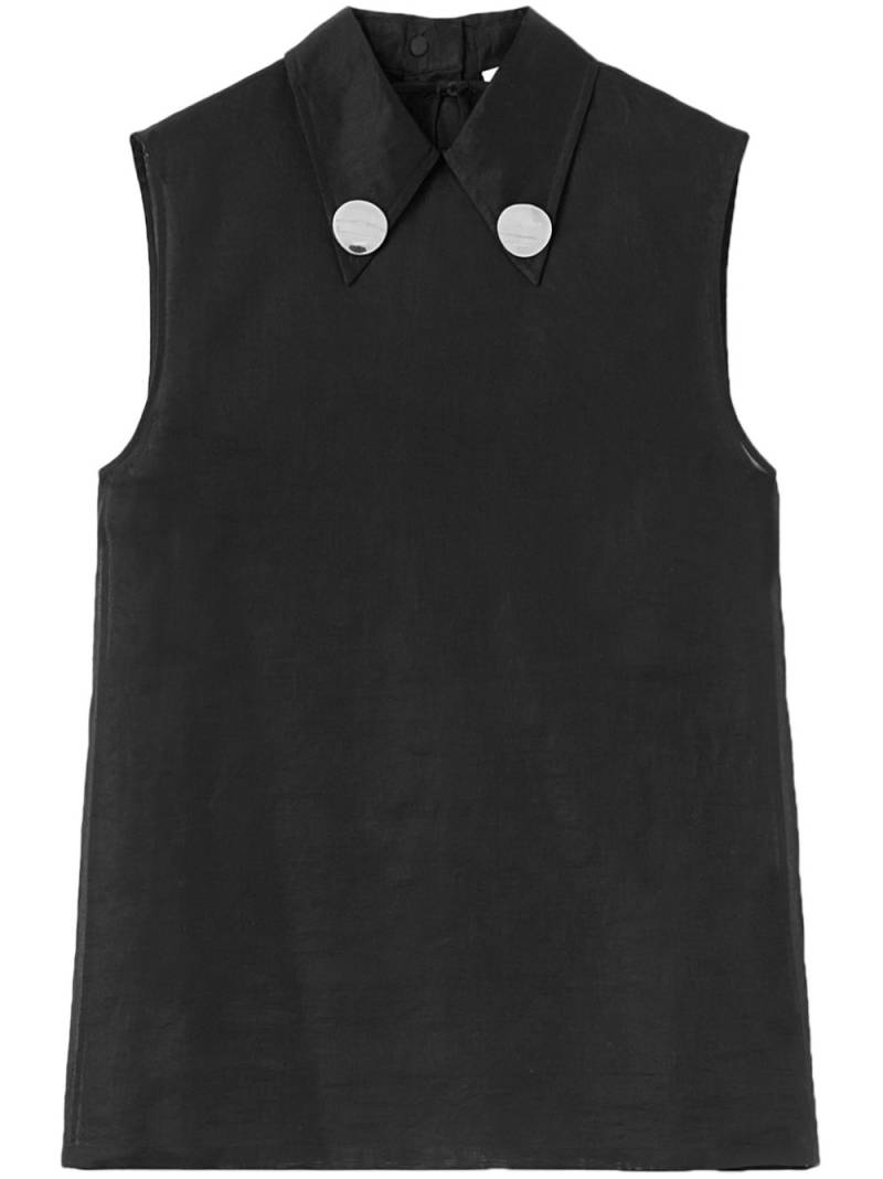 Jil Sander jewel-clip cotton sleeveless shirt - Black von Jil Sander