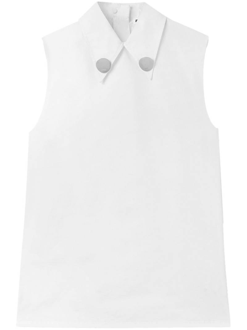 Jil Sander jewel-clip cotton sleeveless shirt - White von Jil Sander