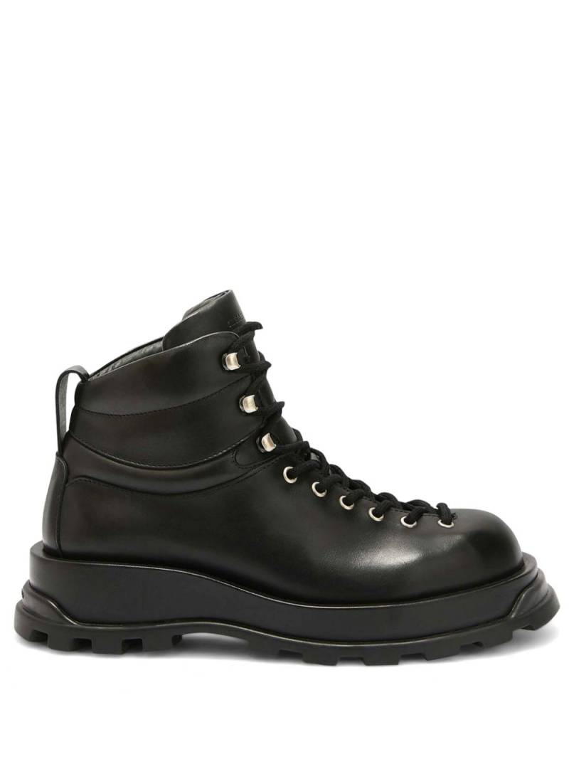 Jil Sander lace-up leather ankle boots - Black von Jil Sander