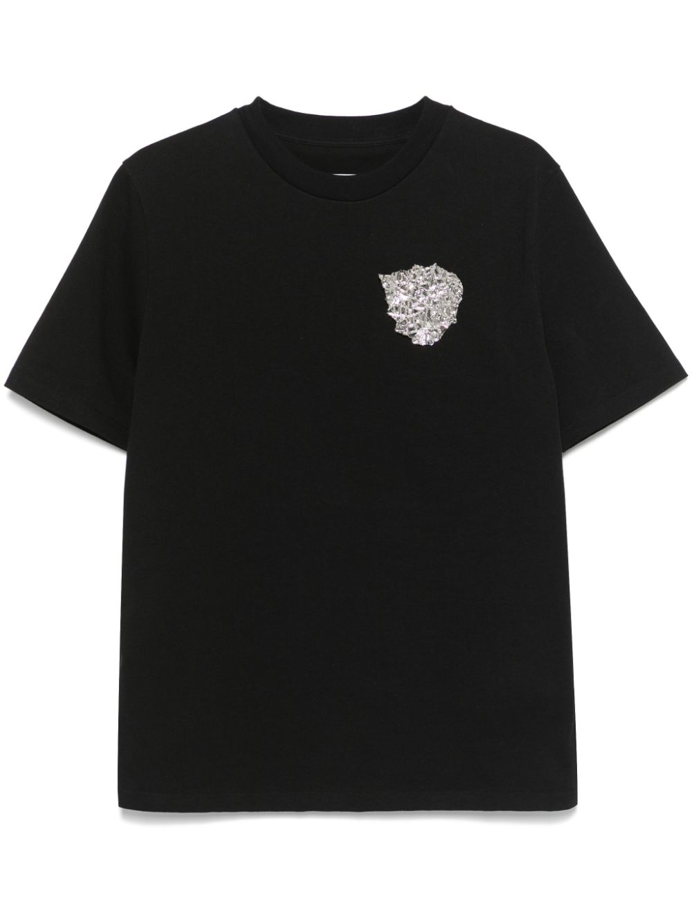 Jil Sander leaf-appliqué T-shirt - Black von Jil Sander