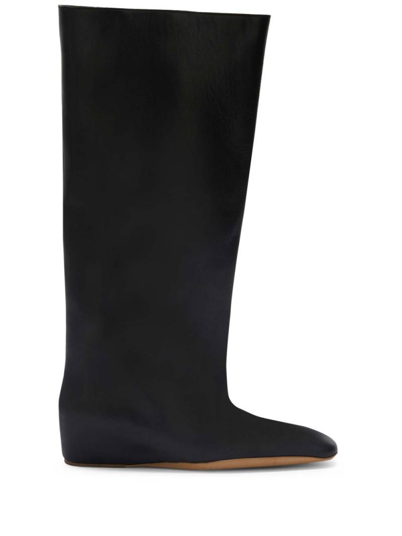 Jil Sander leather knee boots - Black von Jil Sander