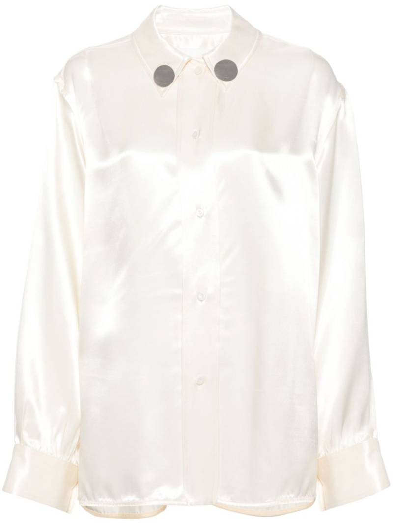 Jil Sander logo-appliqué drop-shoulder shirt - Neutrals von Jil Sander