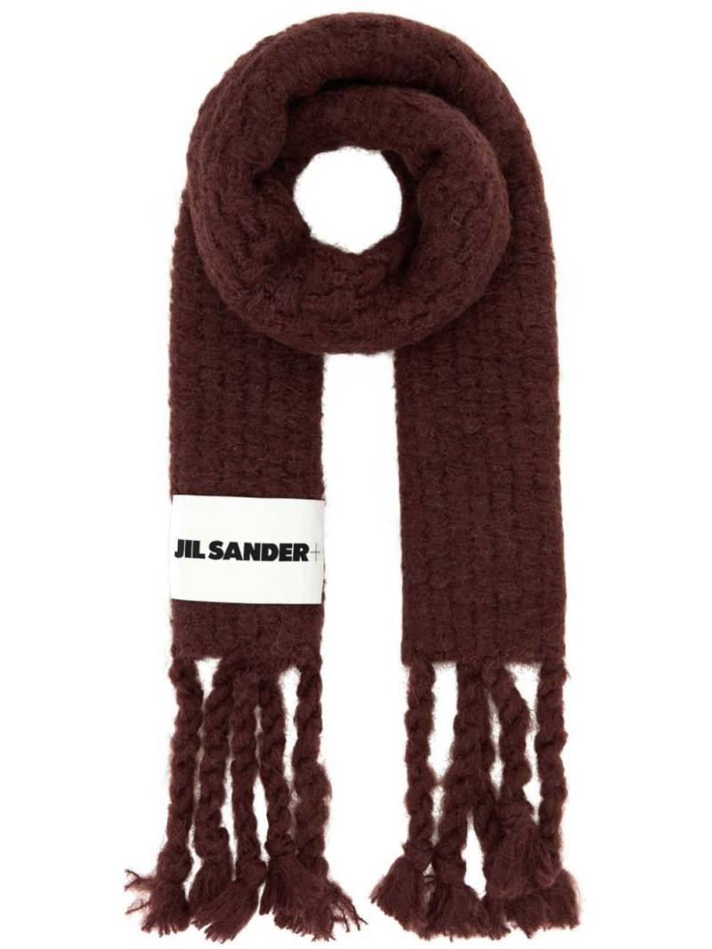 Jil Sander logo-appliqué scarf - Brown von Jil Sander