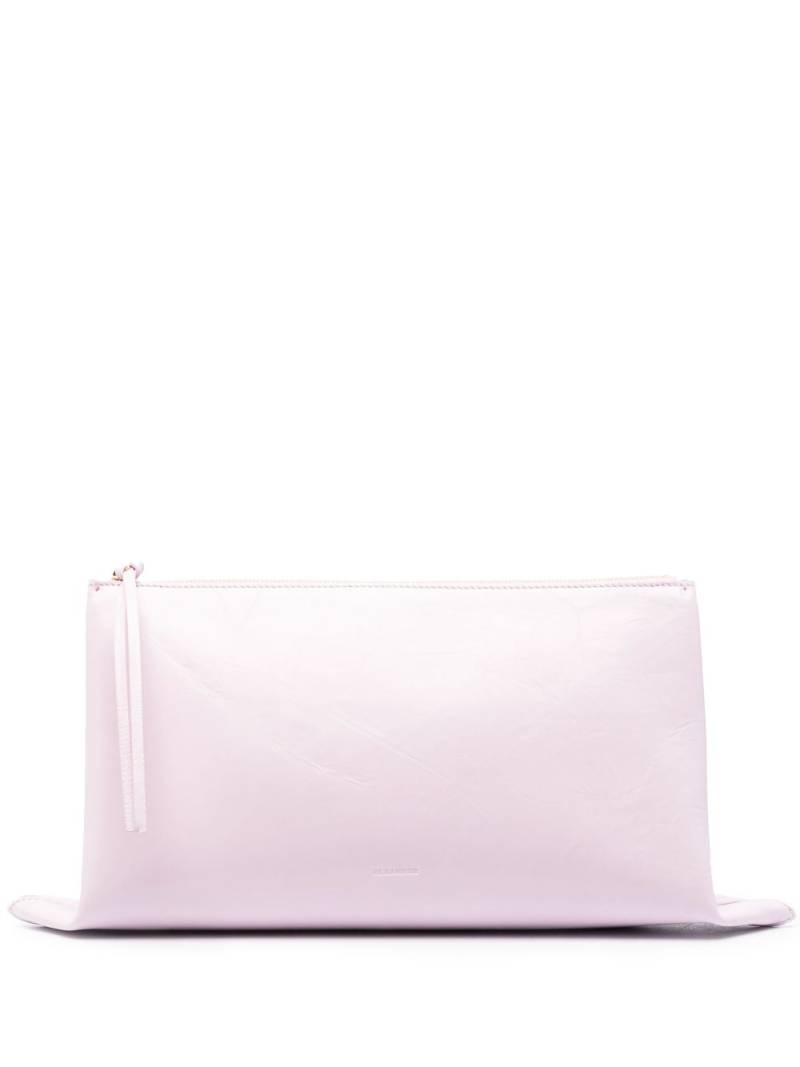 Jil Sander logo-embossed clutch bag - Purple von Jil Sander