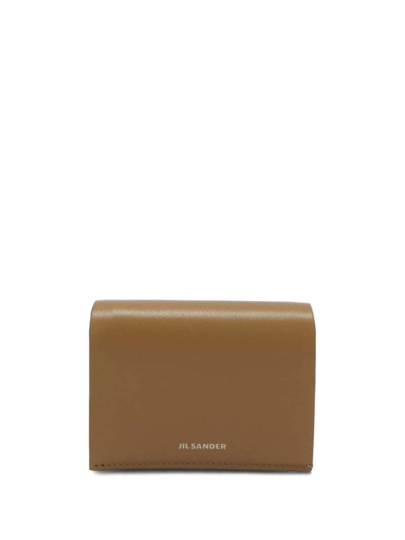 Jil Sander logo-embossed folding leather wallet - Brown von Jil Sander