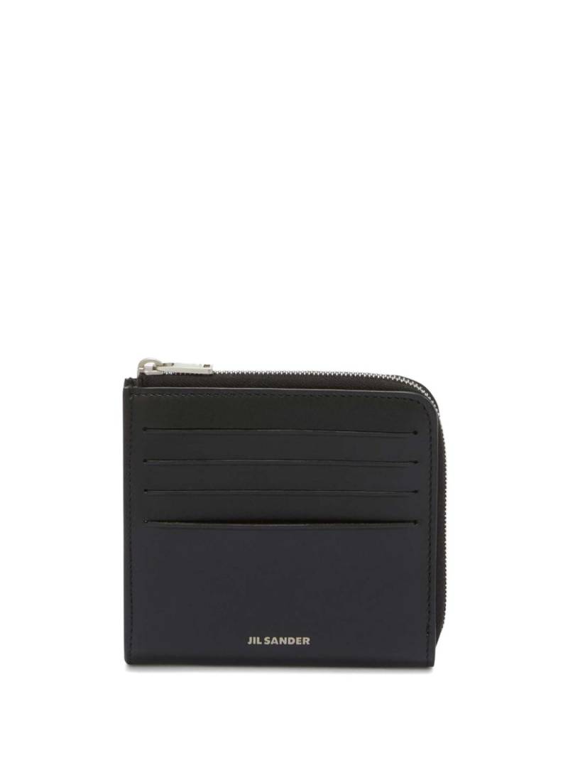 Jil Sander logo-embossed leather card slot wallet - Black von Jil Sander