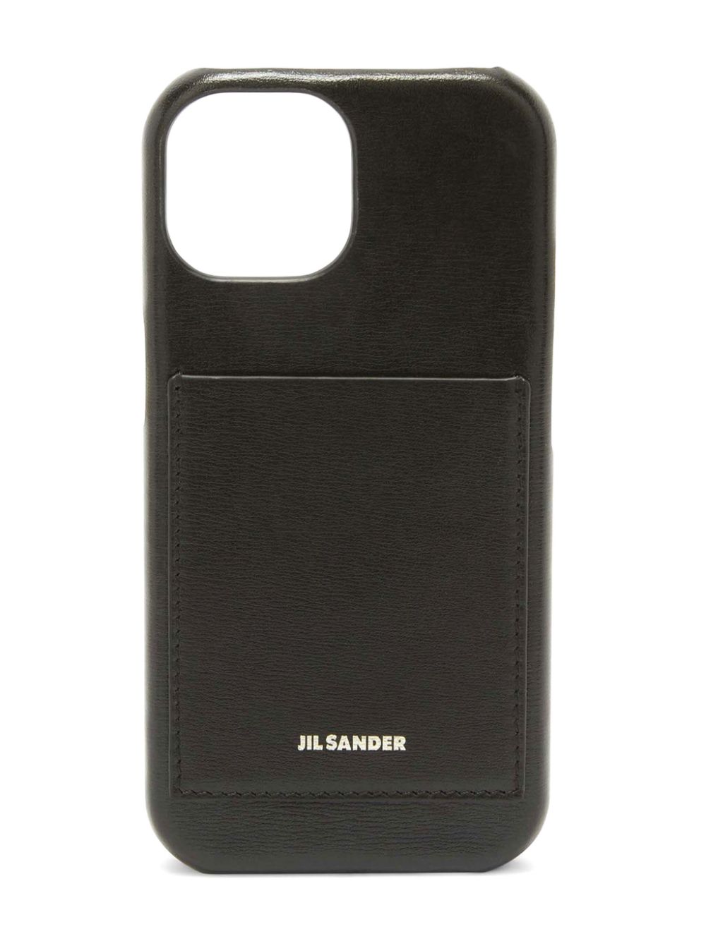 Jil Sander logo-embossed leather phone case - Black von Jil Sander