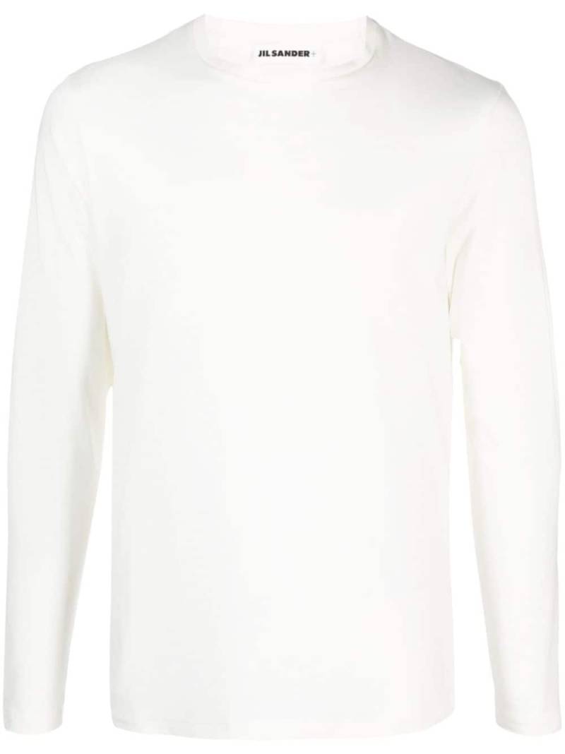 Jil Sander logo-embroidered T-shirt - Neutrals von Jil Sander