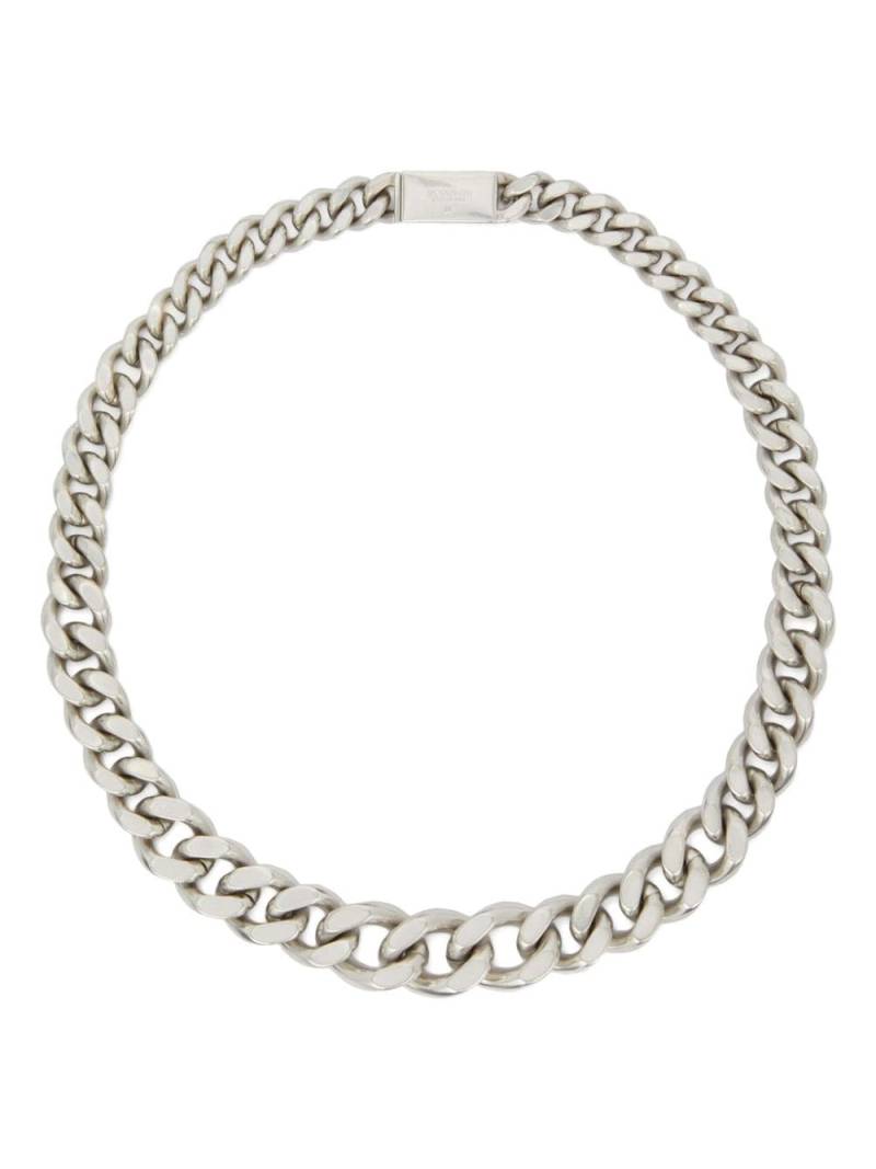 Jil Sander logo-engraved curb-chain necklace - Grey von Jil Sander