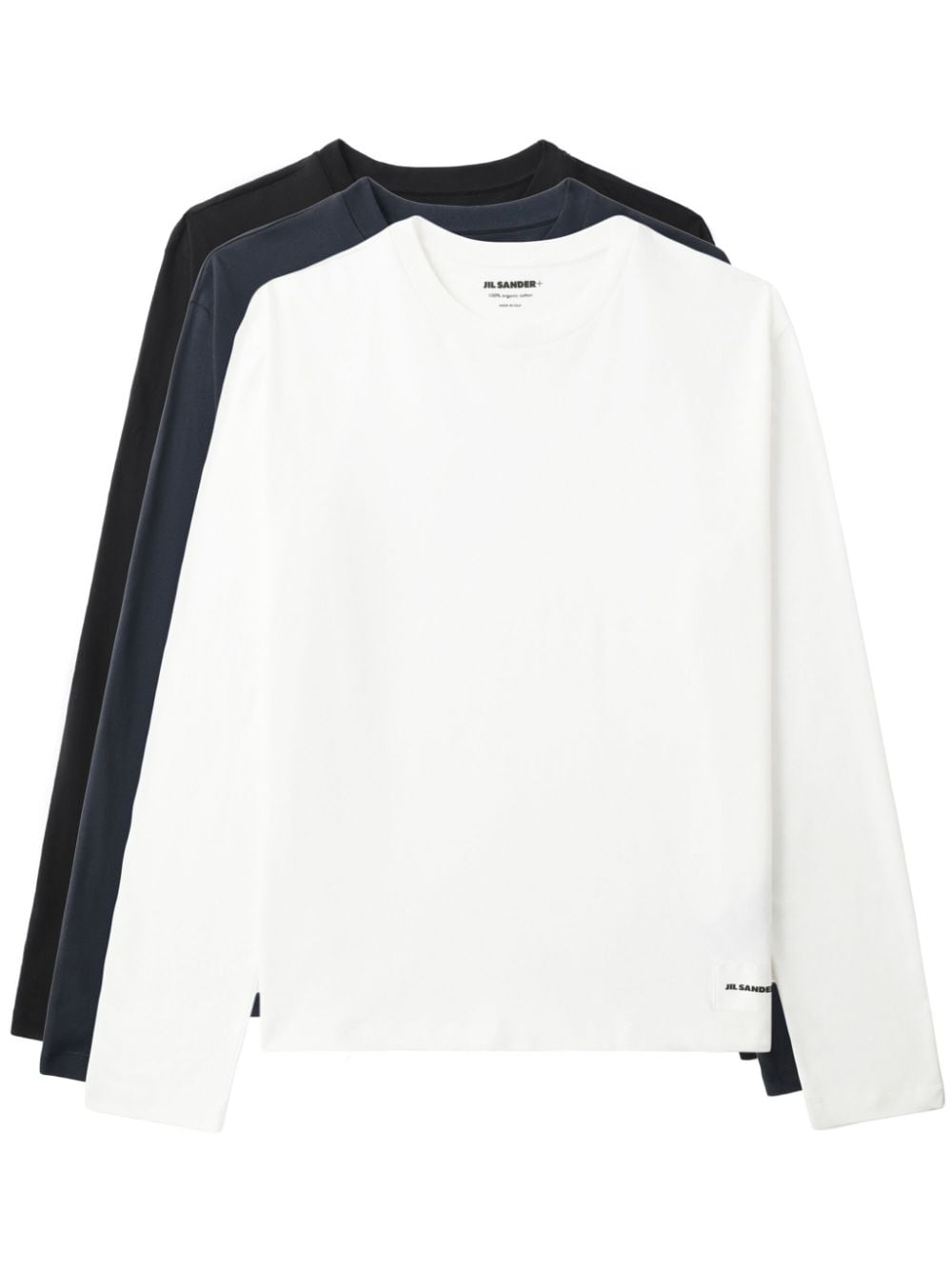 Jil Sander logo-patch cotton T-shirt (set of three) - Blue von Jil Sander