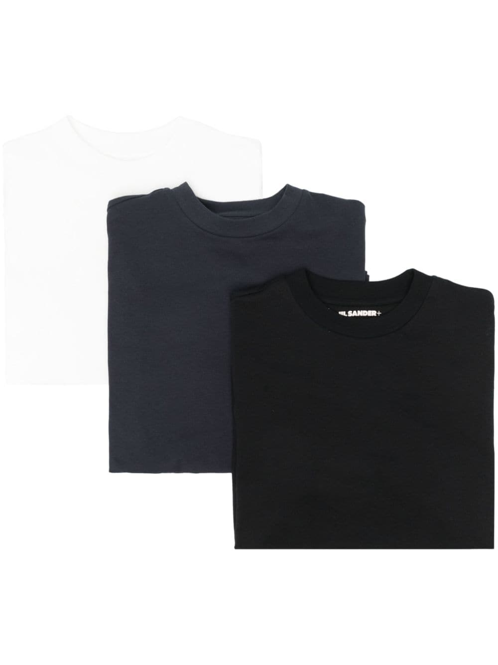 Jil Sander logo-patch cotton T-shirts (pack of three) - Black von Jil Sander