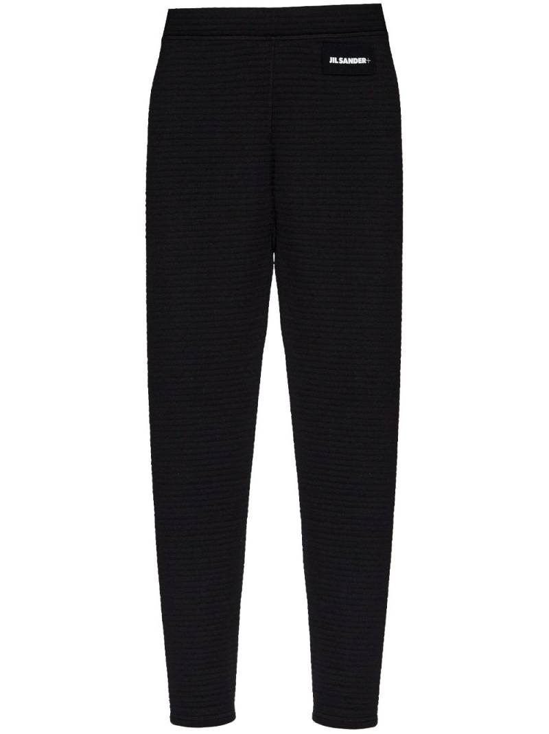 Jil Sander logo-patch ribbed leggings - Black von Jil Sander