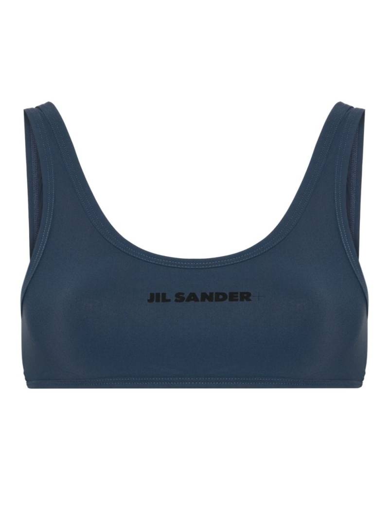 Jil Sander logo-print bikini top - Blue von Jil Sander