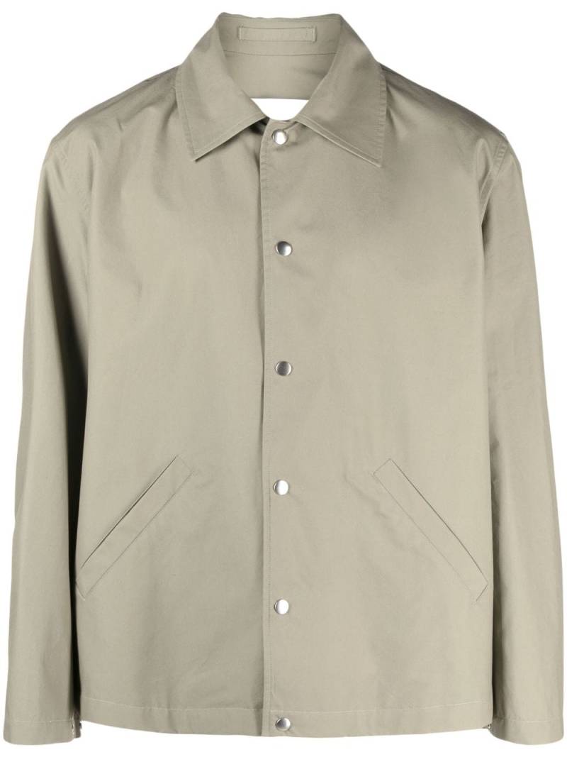 Jil Sander logo-print cotton shirt jacket - Green von Jil Sander