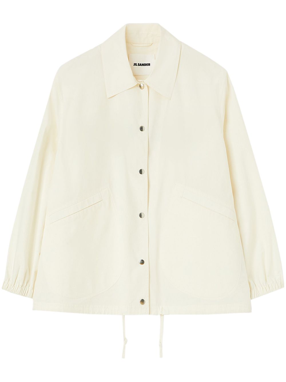 Jil Sander logo-print cotton shirt jacket - White von Jil Sander