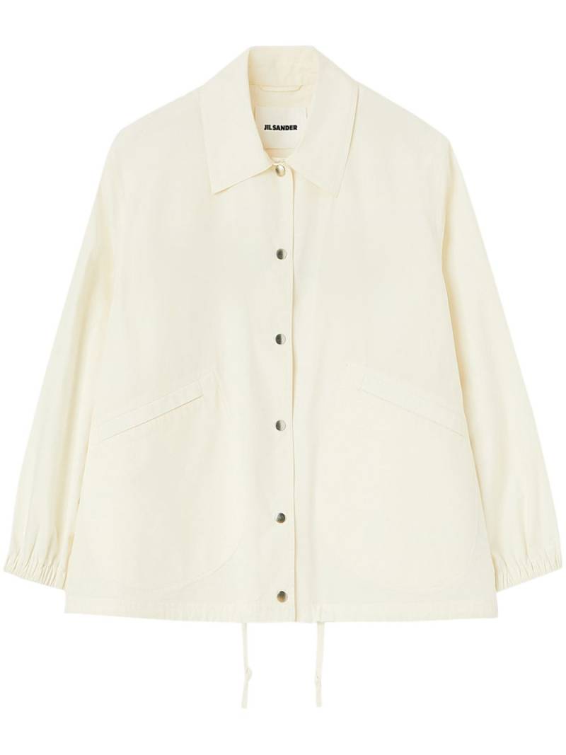 Jil Sander logo-print cotton shirt jacket - White von Jil Sander