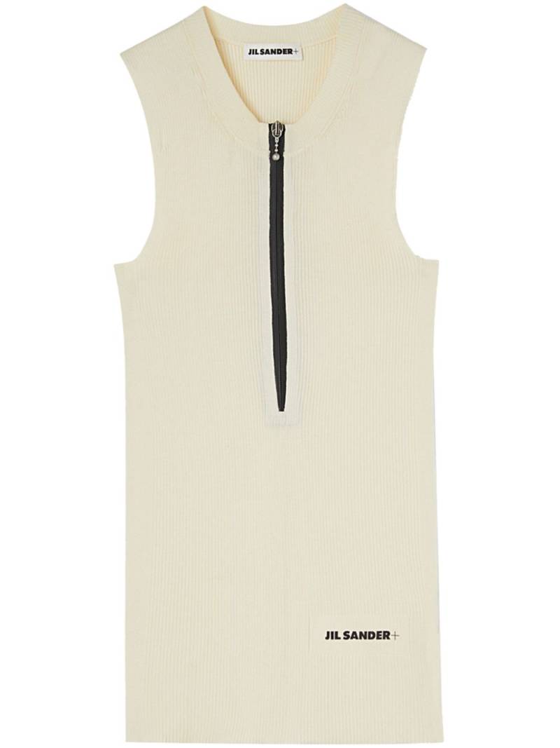 Jil Sander logo-print fine-ribbed tank top - White von Jil Sander