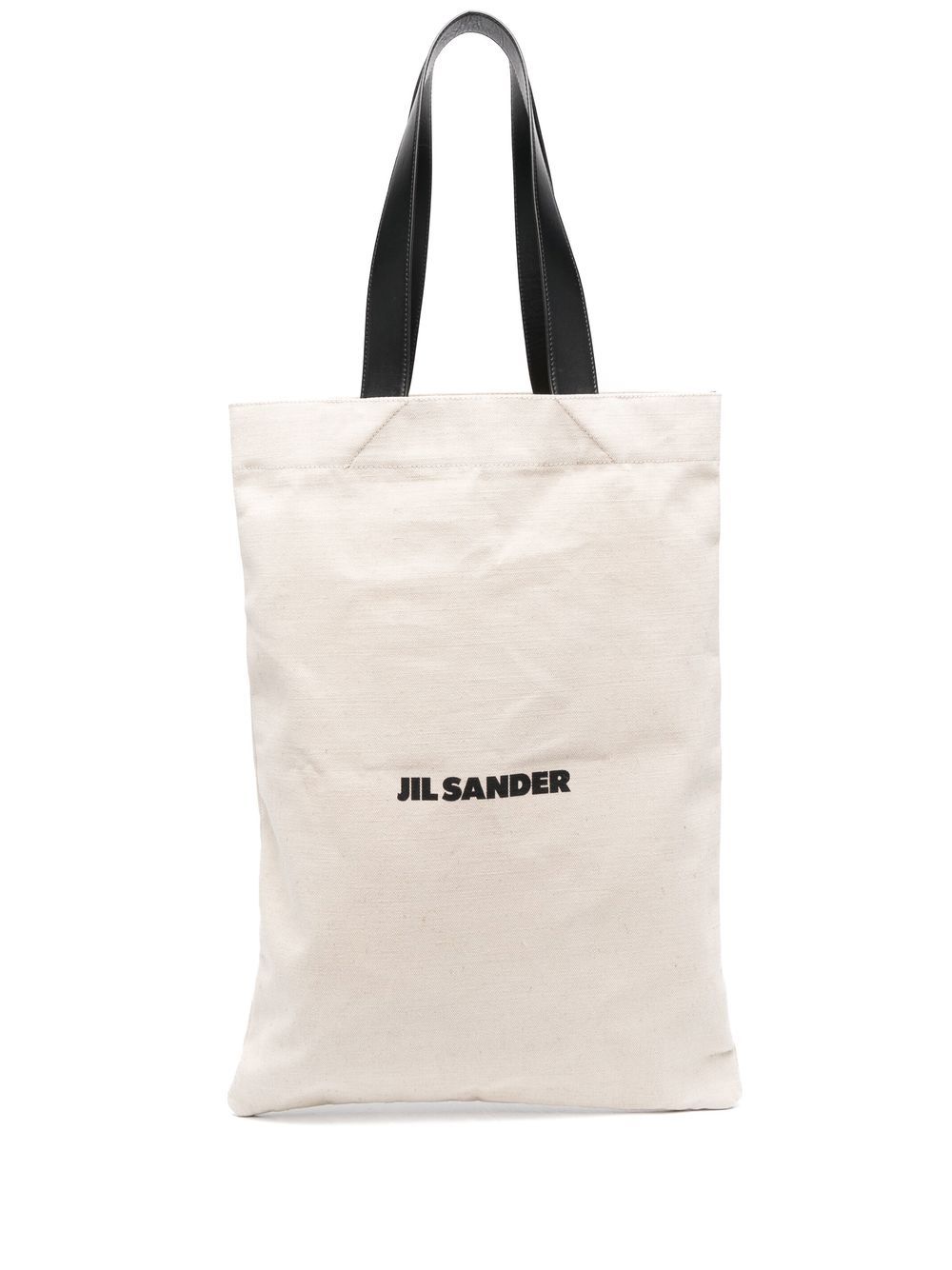 Jil Sander logo-print linen tote bag - Neutrals von Jil Sander