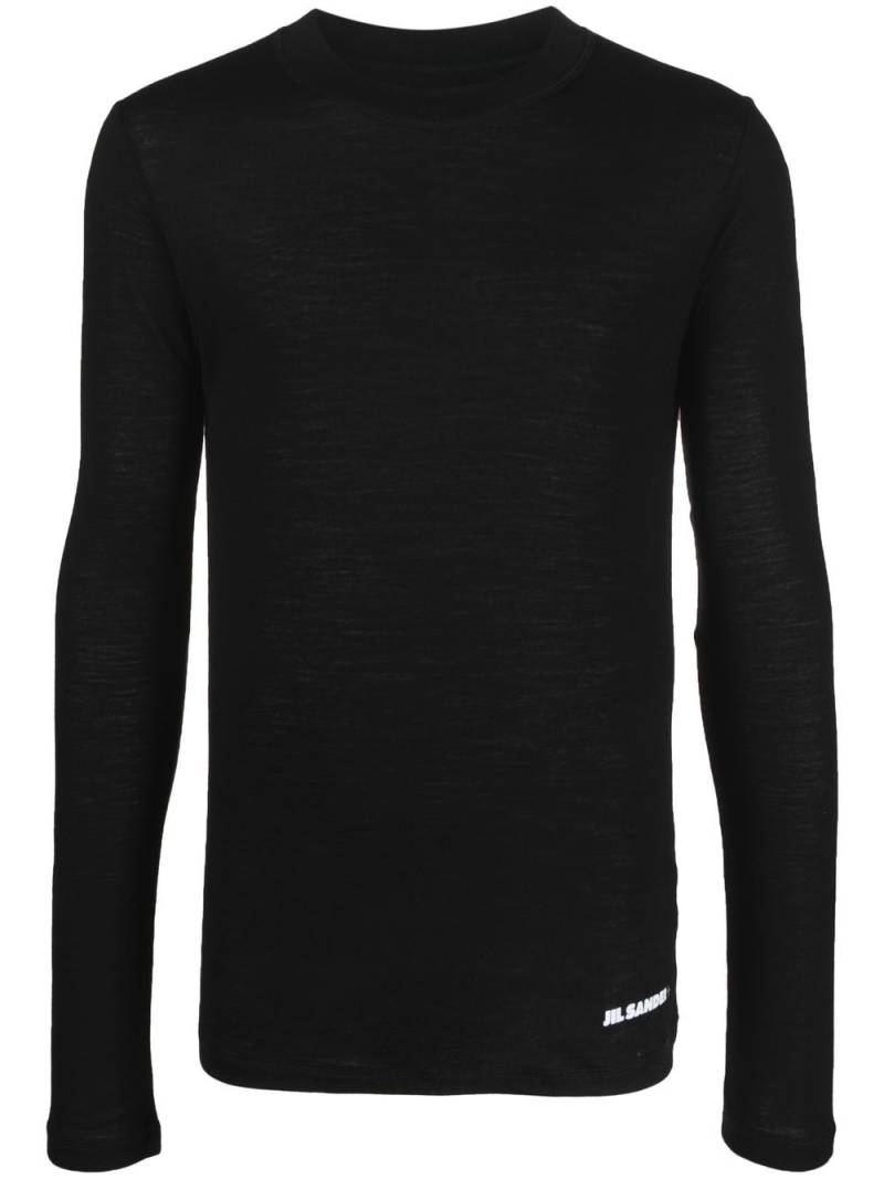 Jil Sander logo-print long-sleeve T-shirt - Black von Jil Sander