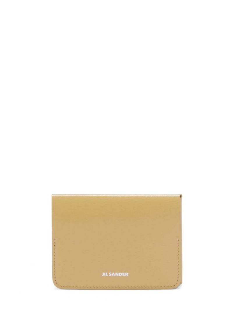 Jil Sander logo-stamp leather card holder - Yellow von Jil Sander