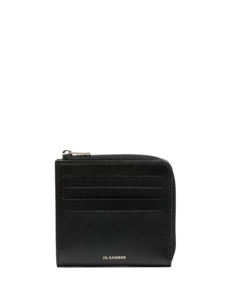 Jil Sander logo-stamp leather wallet - Black von Jil Sander