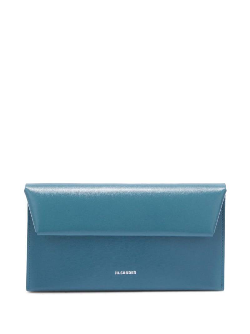 Jil Sander logo-stamp leather wallet - Blue von Jil Sander